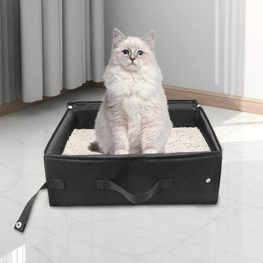 Bac à litière pliable Portable de voyage pour animaux de compagnie, plateau de toilette pour chien, pot à litière pliable pour chat, étanche, extérieur, pliable - Animaleriex