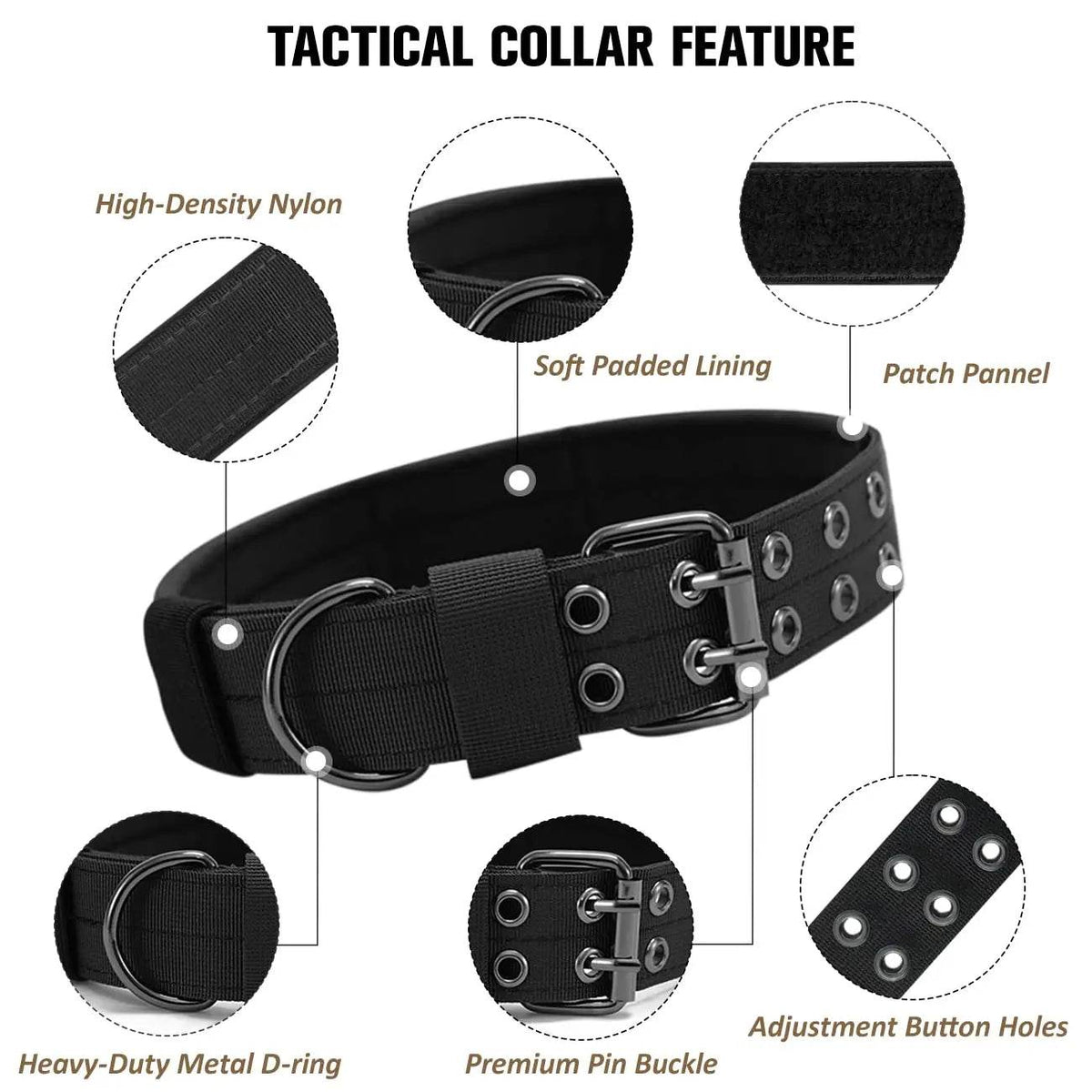 Harnais tactique pour chien, gilet d'entraînement pour animaux de compagnie, harnais militaire pour chien, collier de laisse pour petits, moyens et grands chiens, marche et chasse - Animaleriex
