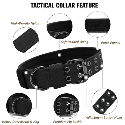 Harnais tactique pour chien, gilet d'entraînement pour animaux de compagnie, harnais militaire pour chien, collier de laisse pour petits, moyens et grands chiens, marche et chasse - Animaleriex