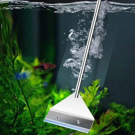 Outils de nettoyage d'aquarium, élimination des algues de sable plat, grattoir à algues en verre à double usage, outils de nettoyage ménagers, accessoires d'aquarium - Animaleriex