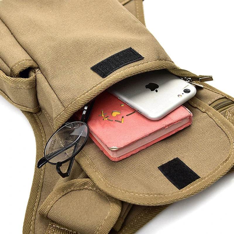 Sacs de taille en toile pour hommes, sac de jambe, ceinture de vélo et moto, ceinture d'argent, sac banane pour le travail de haute qualité - Animaleriex
