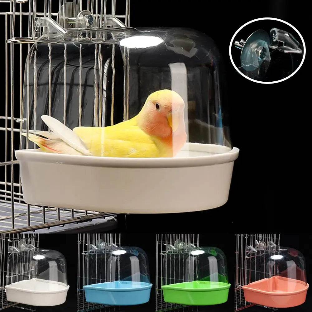 Bain d'oiseaux suspendu transparent pour Cage à perruches, accessoires pour perroquets, baignoire, douche, Cage pour canari, perruche, calopsitte - Animaleriex