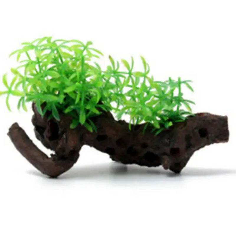 Tronc d'arbre de tortue artificiel en plastique, bois flotté, Aquarium, réservoir de poissons, cylindre de Reptile, fabrication de racines, plante, décoration en bois, ornement - Animaleriex