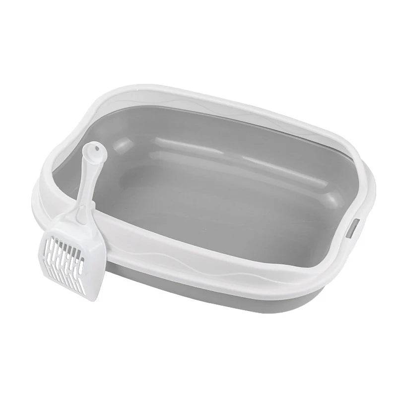 Bac à litière Semi-fermé, toilettes anti-éclaboussures pour chat, fournitures de nettoyage pour grands chatons, grand bol à excréments pour animaux de compagnie - Animaleriex