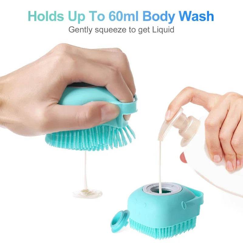Brosse à shampoing pour chien, 2.7oz, 80ml, peigne de Massage pour chat, épurateur de toilettage pour le bain, cheveux courts, caoutchouc de Silicone souple - Animaleriex
