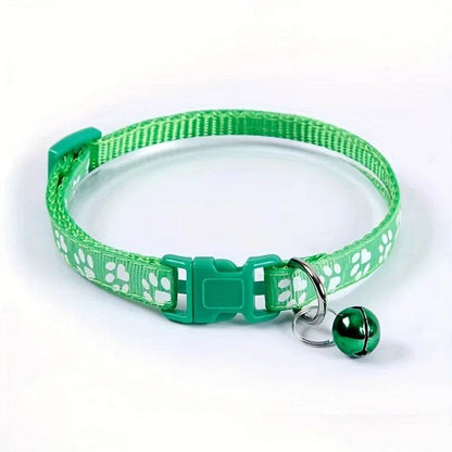 Collier pour animaux de compagnie à la mode, motif coloré, cloche mignonne, colliers réglables pour chats chaton, anneau DIY, accessoires pour animaux de compagnie - Animaleriex