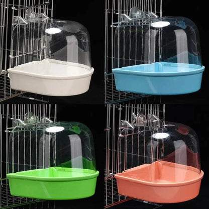 Bain d'oiseaux suspendu transparent pour Cage à perruches, accessoires pour perroquets, baignoire, douche, Cage pour canari, perruche, calopsitte - Animaleriex
