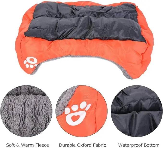 Grand lit pour chat et chien, maison chaude et confortable pour chien, nid en coton PP doux, panier pour chien, tapis universel imperméable pour chat - Animaleriex