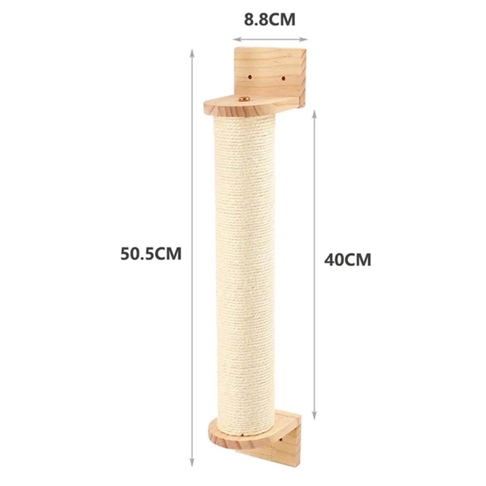 Corde d'escalade murale pour chat, 1 pièce, pédales en bois massif et corde en Sisal, entraînement des chatons, meulage des griffes, meubles d'intérieur pour chat - Animaleriex