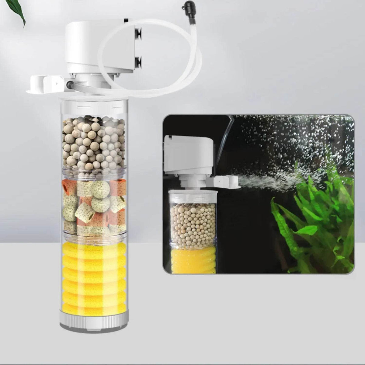 Filtre silencieux 220V 50Hz pour Aquarium, tortue, poisson, pompe à eau Submersible, Bio éponge, écumoire, fabricant de vagues, accessoires de filtres - Animaleriex