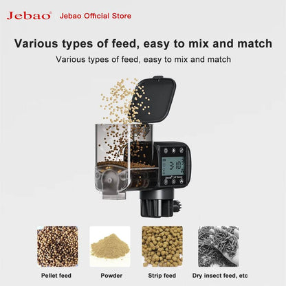 Jebao Jecod nouveau chargeur de réservoir de poissons d'aquarium mangeoire automatique intelligente synchronisation numérique Wifi télécommande sans fil alimentation des poissons - Animaleriex