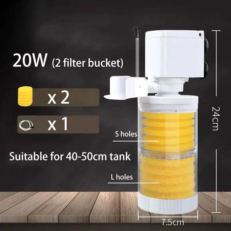 Filtre silencieux 220V 50Hz pour Aquarium, tortue, poisson, pompe à eau Submersible, Bio éponge, écumoire, fabricant de vagues, accessoires de filtres - Animaleriex