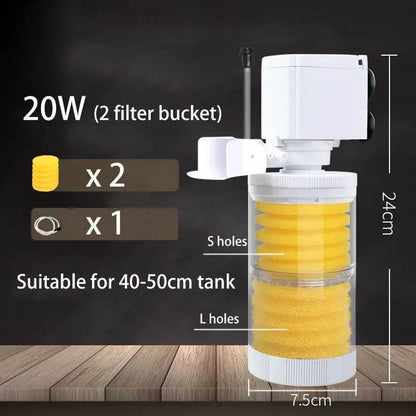 Filtre silencieux 220V 50Hz pour Aquarium, tortue, poisson, pompe à eau Submersible, Bio éponge, écumoire, fabricant de vagues, accessoires de filtres - Animaleriex