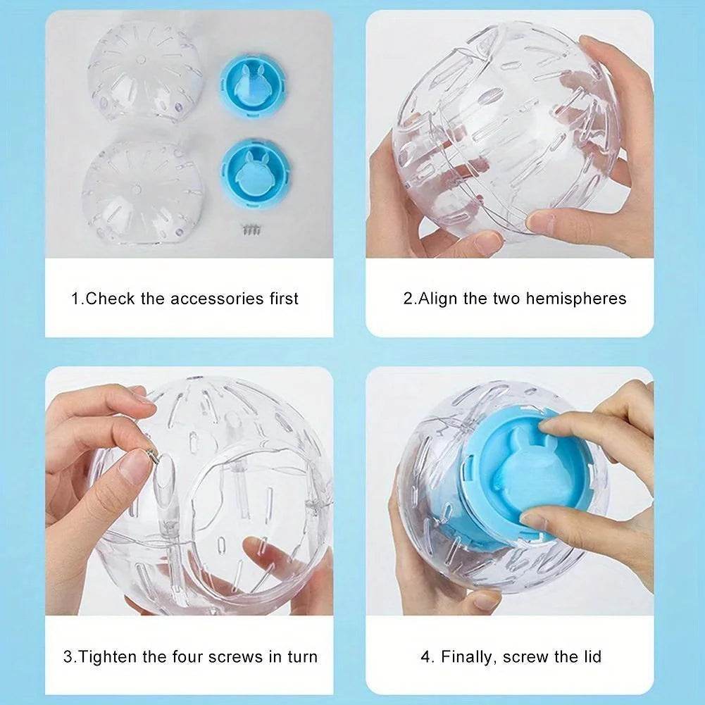 Balle de Sport en plastique en plein air pour Rat, petite souris pour animaux de compagnie, balle de Jogging, jouet Hamster gerbille, balle d'exercice, jouet de jeu, fournitures pour petits animaux de compagnie - Animaleriex