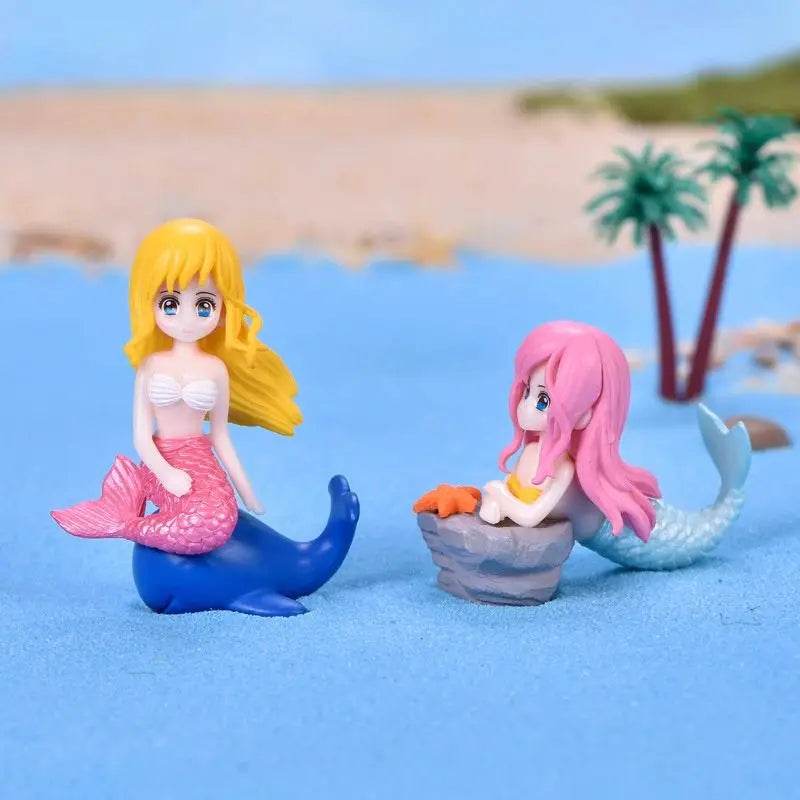 Décoration d'aquarium en plastique, petite sirène, Figurines miniatures, décoration de gâteau à faire soi-même, accessoires artisanaux de bureau - Animaleriex