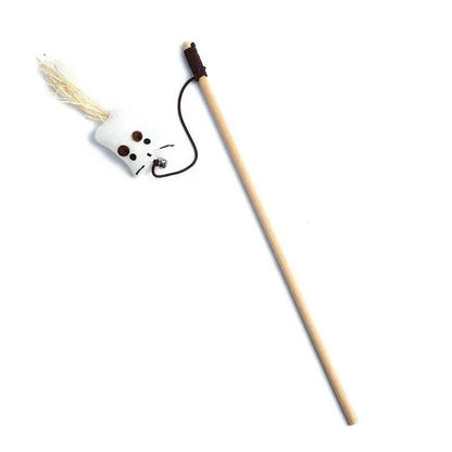 1PC Teaser plume jouets chaton drôle coloré tige chat baguette jouets bois animal chat jouets interactif bâton animal chat fournitures - Animaleriex