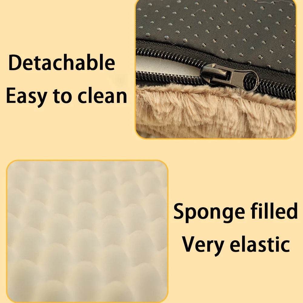 Lit pour animaux de compagnie en mousse à mémoire de forme, avec housse amovible en fausse fourrure lavable, lit orthopédique imperméable pour chien, caisse à fond antidérapant - Animaleriex