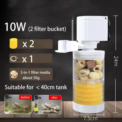 Filtre silencieux 220V 50Hz pour Aquarium, tortue, poisson, pompe à eau Submersible, Bio éponge, écumoire, fabricant de vagues, accessoires de filtres - Animaleriex