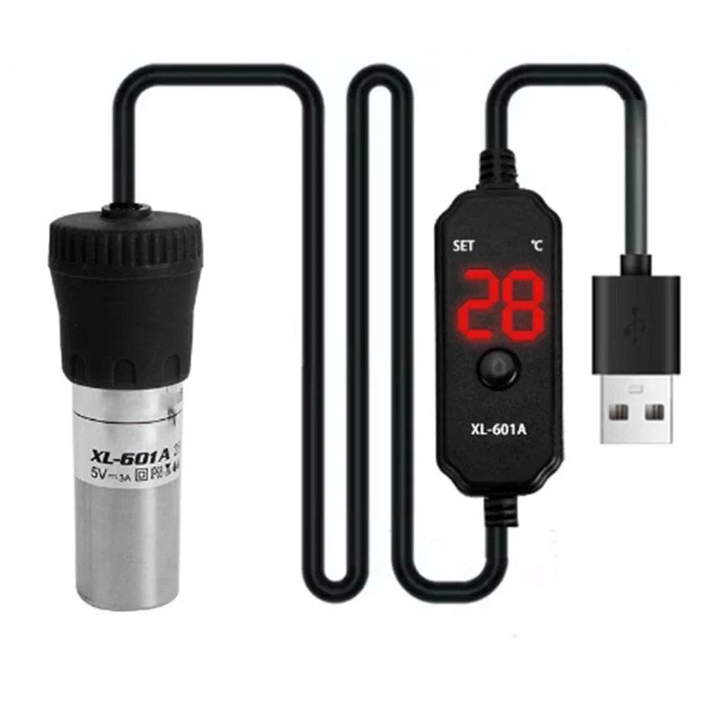 Chauffage d'aquarium réglable submersible 20 W/25 W avec affichage numérique, contrôleur de température externe 18-34 °C USB Mini - Animaleriex