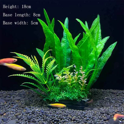 Plantes artificielles sous-marines en plastique pour Aquarium, faux arbuste aquatique, visualisation d'herbe verte, décoration de Simulation - Animaleriex