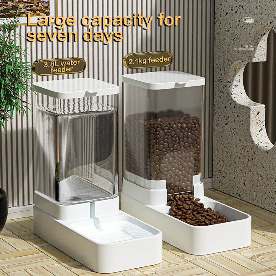 Mangeoire pour chien Distributeur d'eau pour chat Mangeoire automatique pour chat et distributeur d'eau pour chat Mangeoire pour chat par gravité Distributeur de stockage de nourriture Conteneur - Animaleriex