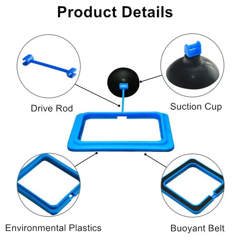 Anneau d'alimentation pour poissons d'aquarium, équipé de ventouses, Portable, circulaire et carré, mangeoire pour animaux aquatiques, outils d'alimentation pour Aquarium - Animaleriex