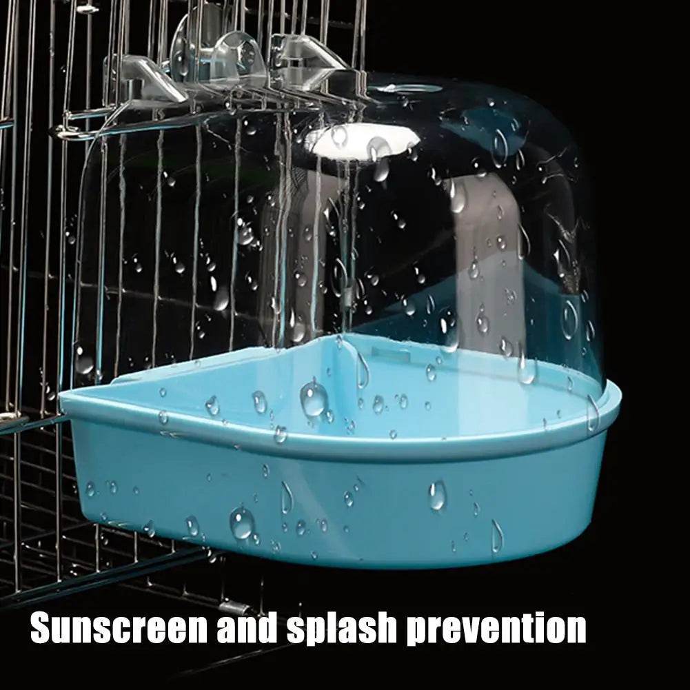 Bain d'oiseaux suspendu transparent pour Cage à perruches, accessoires pour perroquets, baignoire, douche, Cage pour canari, perruche, calopsitte - Animaleriex