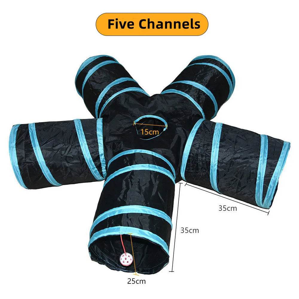 Tunnel pour chat, fournitures pour animaux de compagnie, Tunnel de jeu S T Pass pliable, jouet pour chat, baril de forage respirant pour papier fort d'intérieur - Animaleriex