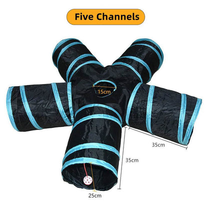 Tunnel pour chat, fournitures pour animaux de compagnie, Tunnel de jeu S T Pass pliable, jouet pour chat, baril de forage respirant pour papier fort d'intérieur - Animaleriex