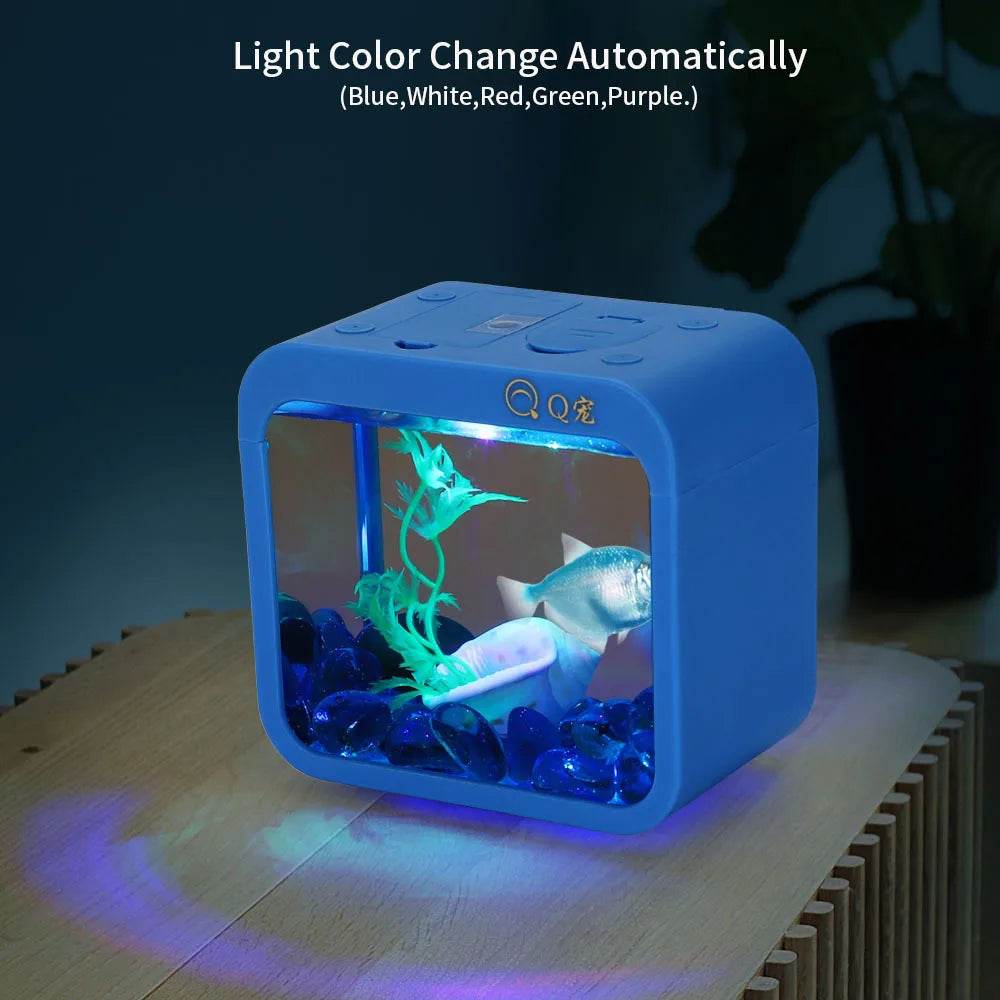 Transparent petit Aquarium créatif lumière LED Aquarium poissons blocs de construction isolé boîte réservoir pour reproduire l'alimentation Betta poisson rouge - Animaleriex