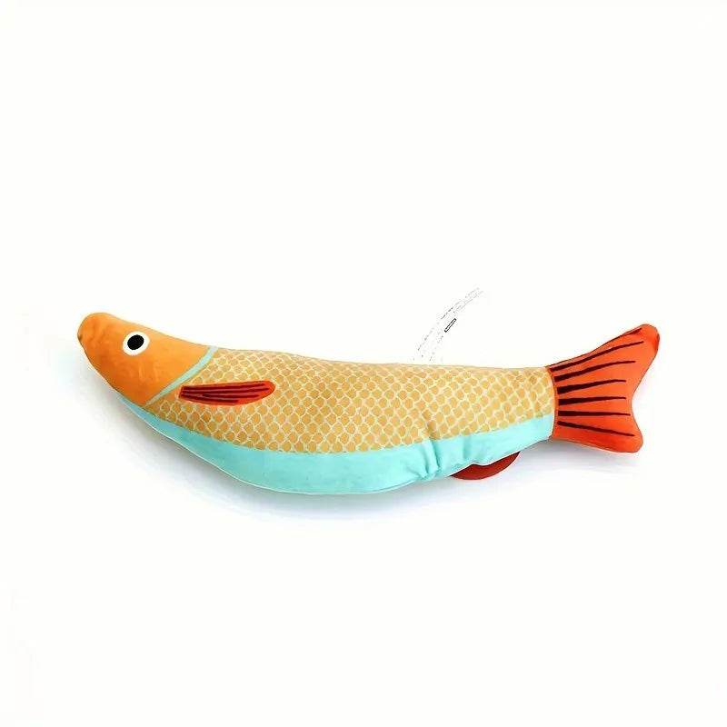 Jouet de Simulation 3D poisson herbe-aux-chats, jouet interactif en peluche pour chaton, morsure à mâcher, oreiller, fournitures pour animaux de compagnie - Animaleriex