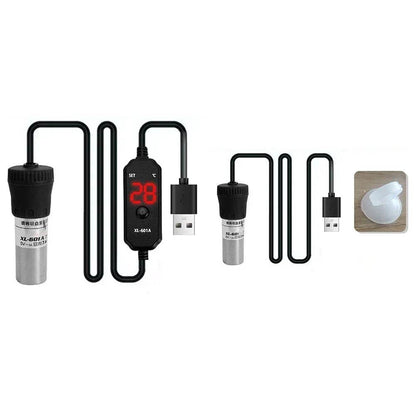 Chauffage d'aquarium réglable submersible 20 W/25 W avec affichage numérique, contrôleur de température externe 18-34 °C USB Mini - Animaleriex