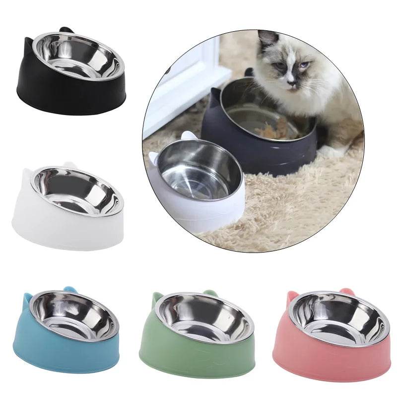 Bol pour chien et chat de 100ML, surélevé à 15 degrés, Base antidérapante pour chiot, nourriture pour chat, distributeur d'eau potable, protection inclinable du cou, accessoires pour animaux de compagnie - Animaleriex