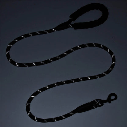 Laisse réfléchissante pour chien 1,5 m Laisse en nylon pour chien Poignée rembourrée confortable Marche en plein air Petit Moyen Grand Accessoires pour chiens Fournitures - Animaleriex