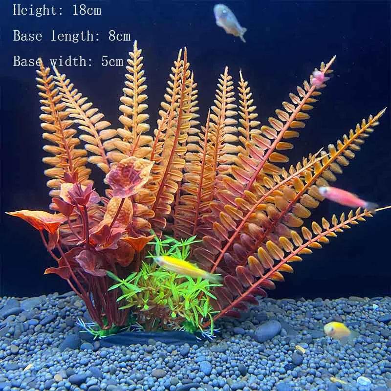Plantes artificielles sous-marines en plastique pour Aquarium, faux arbuste aquatique, visualisation d'herbe verte, décoration de Simulation - Animaleriex