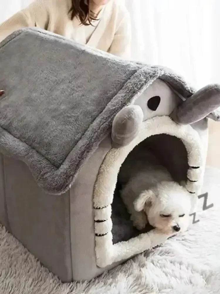 Niche d'intérieur lavable pour chat et chien, toutes saisons, coussin doux et amovible, niche pour animaux de petite et moyenne taille, fournitures durables pour animaux de compagnie - Animaleriex