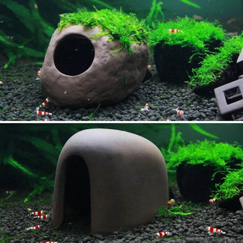 Décoration d'aquarium en céramique, abri pour poissons et crevettes, poterie, maison de Scorpion, Simulation de pierre, décor d'aquarium idéal - Animaleriex