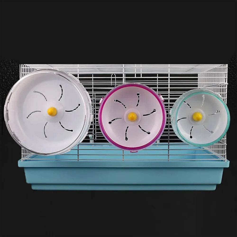 Hamster disque de course jouet Sport course silencieux Transparent petit animal de compagnie rotatif Jogging roue roue jouets animal de compagnie Hamster Cage fournitures - Animaleriex