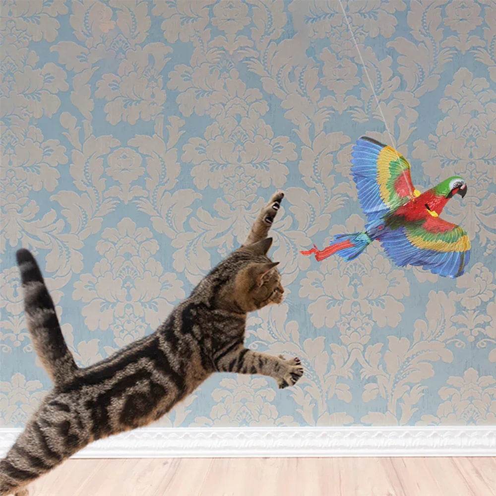 Jouet électrique pour animaux de compagnie, Simulation de faux aigle, Rotation électronique, oiseau suspendu, interactif, taquin, chat, chien, modèle silencieux - Animaleriex