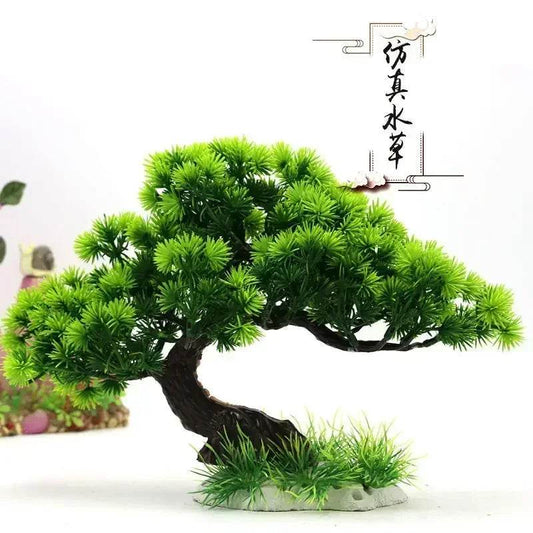 Ornements d'aquarium, plantes de Simulation, décorations d'aménagement paysager d'aquarium, plantes d'eau en plastique, fleurs, arbres, roches, accessoires - Animaleriex