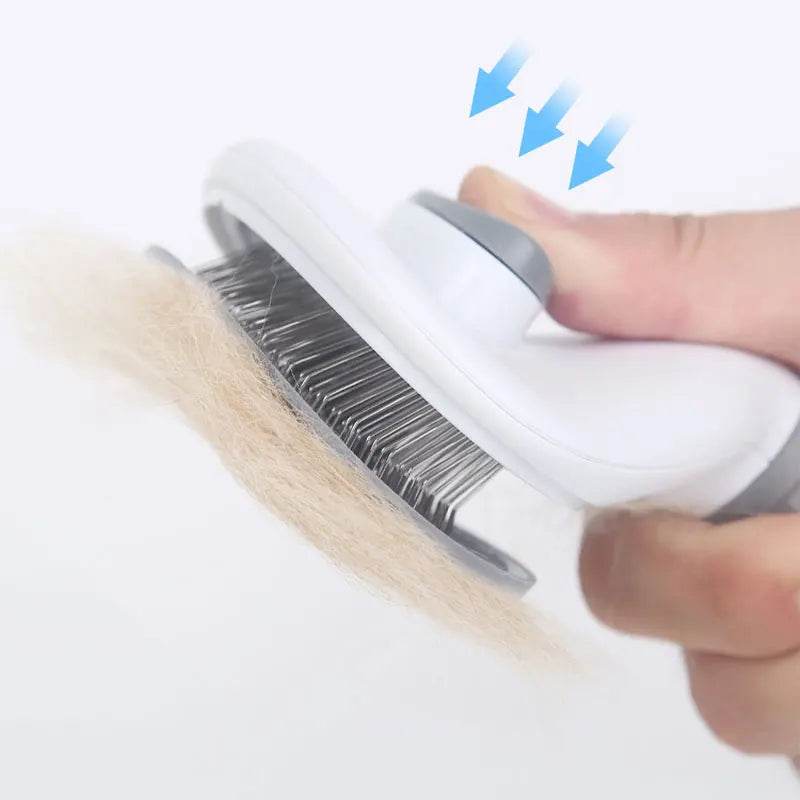 Brosse à poils d'animaux, peigne pour chat/chien, soins de toilettage, aiguille de nettoyage, peigne en acier inoxydable, cheveux longs, accessoires pour animaux de compagnie, chiens et chats - Animaleriex