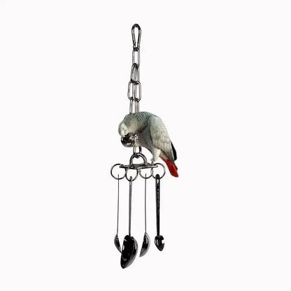 Jouet perroquet en acier inoxydable 304, escalade, grand diamant de taille moyenne, Machine grise, Puzzle, Cage à oiseaux, présentoir suspendu - Animaleriex