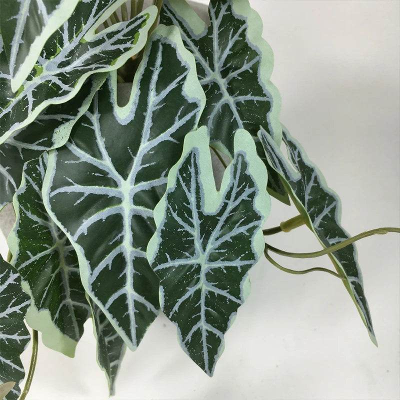Plante de Terrarium artificielle pour amphibiens de reptiles, pour réservoir, décorations d'habitat pour animaux de compagnie, feuilles tropicales réalistes, feuille en plastique, rotin - Animaleriex