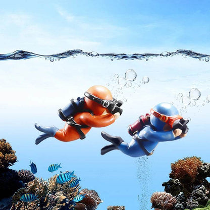 Ornement d'aquarium de plongée flottant – Décoration de plongeur sous-marin réaliste pour aquarium, ajoute du plaisir et du style à votre configuration aquatique. - Animaleriex