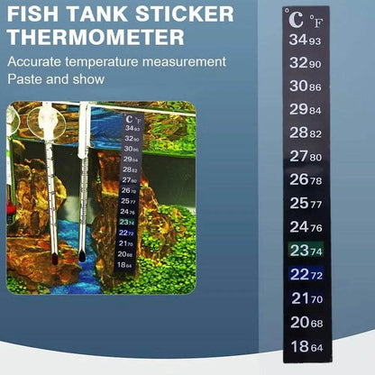 Thermomètre numérique à coller pour Aquarium, bande pour Aquarium, double échelle C/F, mesure de la température, outils autocollants - Animaleriex