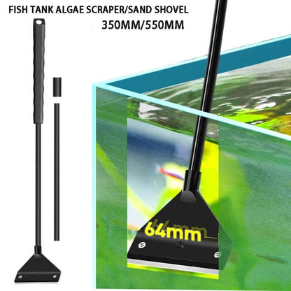 Outil de nettoyage d'aquarium, outil de nettoyage d'aquarium, élimination du sable plat et des algues, grattoir d'élimination des algues en verre à double usage avec 5 lames - Animaleriex