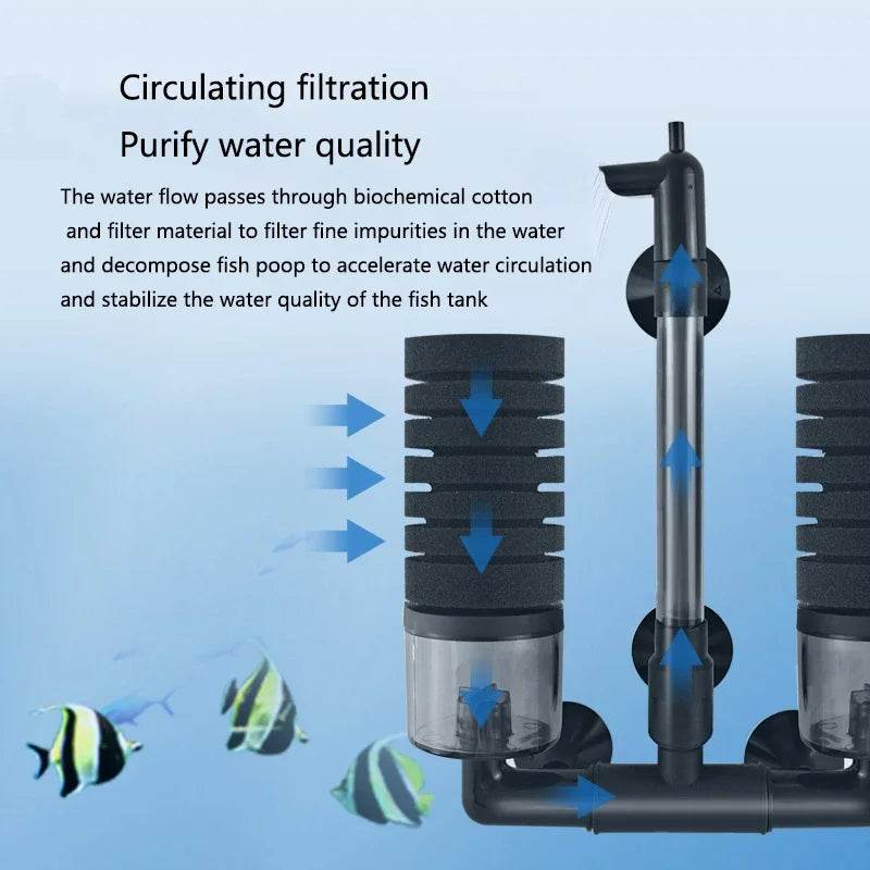 Filtre d'aquarium noir pour Aquarium réservoir de poissons pompe à Air écumeur filtre éponge biochimique Aquarium Bio filtres Filtro Aquario - Animaleriex