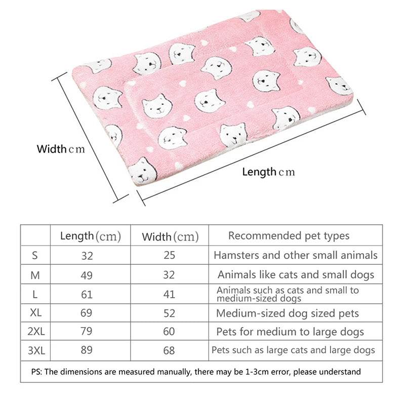 Tapis de couchage épais en flanelle respirant pour chat, coussin doux pour petit chien, couverture chaude d'hiver pour chat - Animaleriex