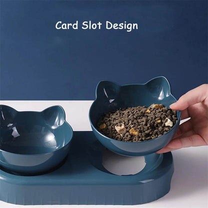 Bols Triple pour chats et chiens, mangeoire pour animaux de compagnie, Double bols 2 en 1 avec bouteille à boire automatique, conception inclinée et rotative pour chats et chiens - Animaleriex