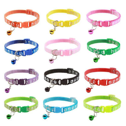 Collier pour animaux de compagnie à la mode, motif coloré, cloche mignonne, colliers réglables pour chats chaton, anneau DIY, accessoires pour animaux de compagnie - Animaleriex
